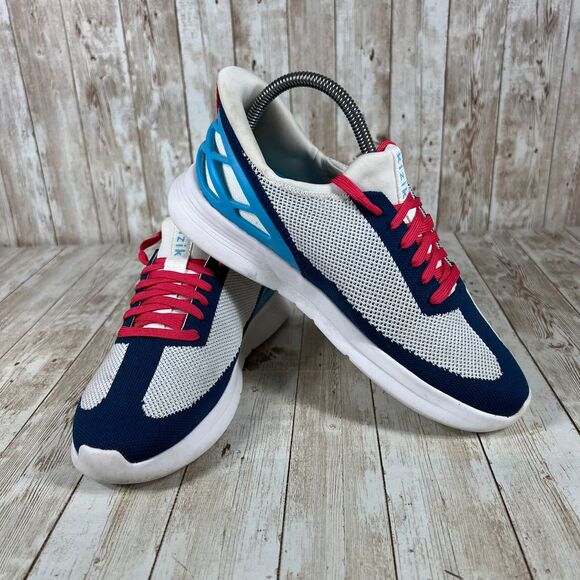 Kizik Athletic Sneakers Mesh Breathable Red Blue White Shoes Men 6 Women 7.5‎ - Picture 6 of 8